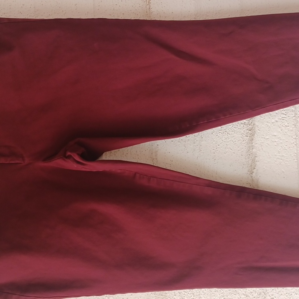 a.n.a Deep Red Cropped Ankle Pants, Pockets, Stretch - Picture 4 of 13